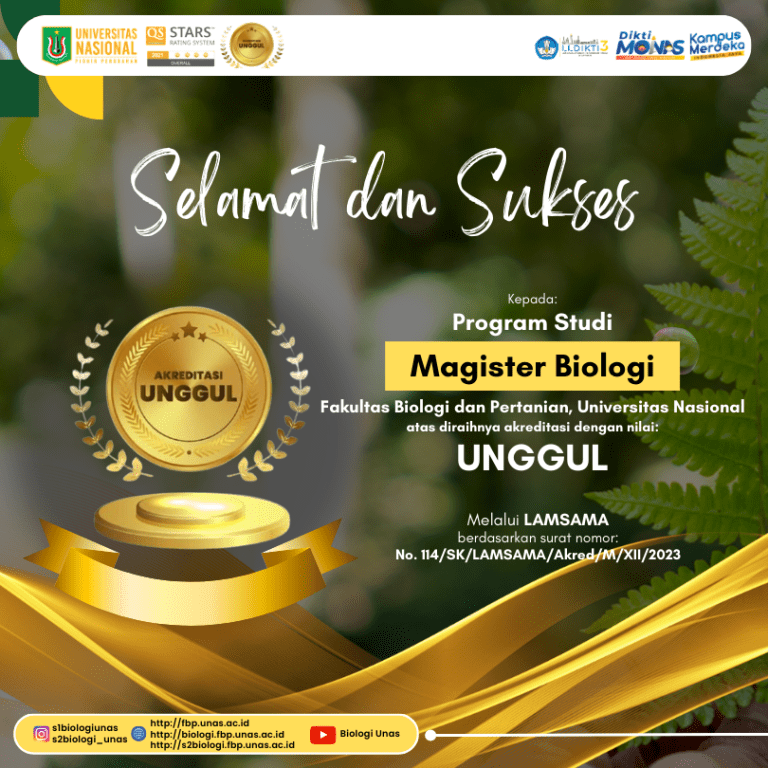 Magister Biologi UNAS Raih Akreditasi Unggul Dari LAMSAMA Magister